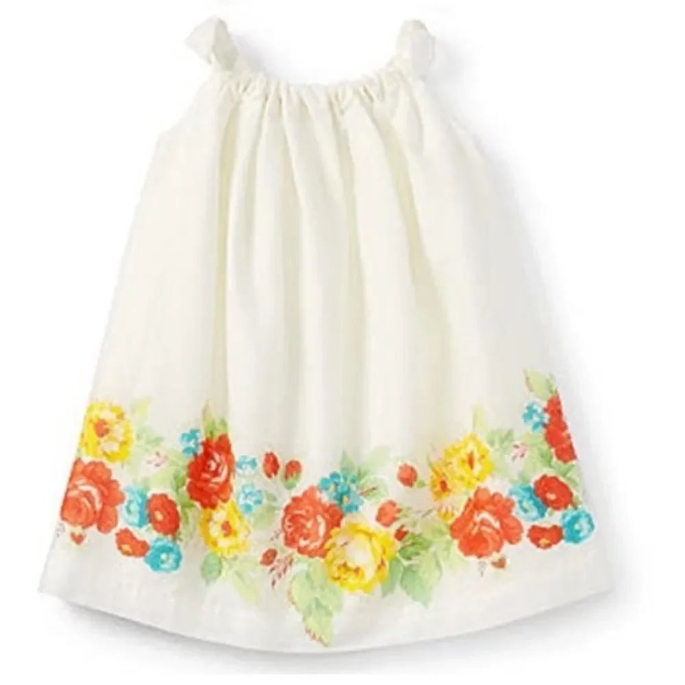 Ralph Lauren White Floral Tie Strap Dress 9 Months